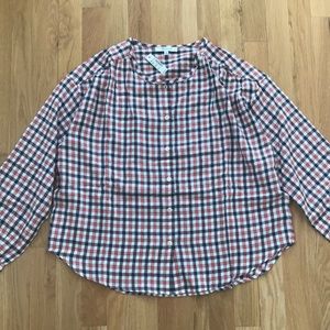 SOLD / NWT Madewell plaid button down top crew